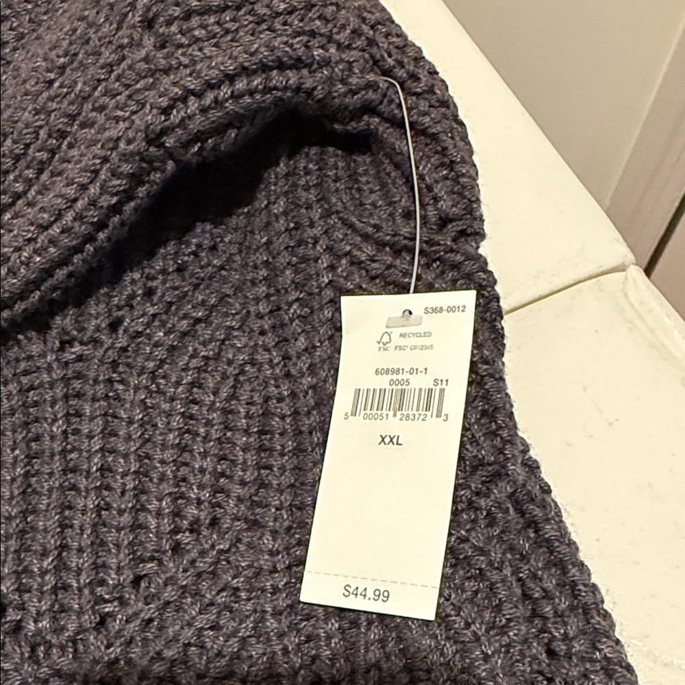 NWT Summer Essential Charcoal Knit Old School Style Button Down Cardigan XXL - Picture 7 of 12